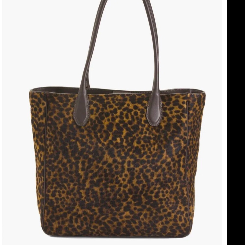 NWOT IACUCCI New Women’s Made In Italy Haircalf Animal Print Tote Handbag